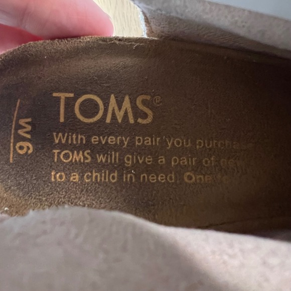 Toms Elba Peep Toe Booties Chunky Heel shoes with Tassels Apricot Suede‎ sz 6 - Picture 8 of 10